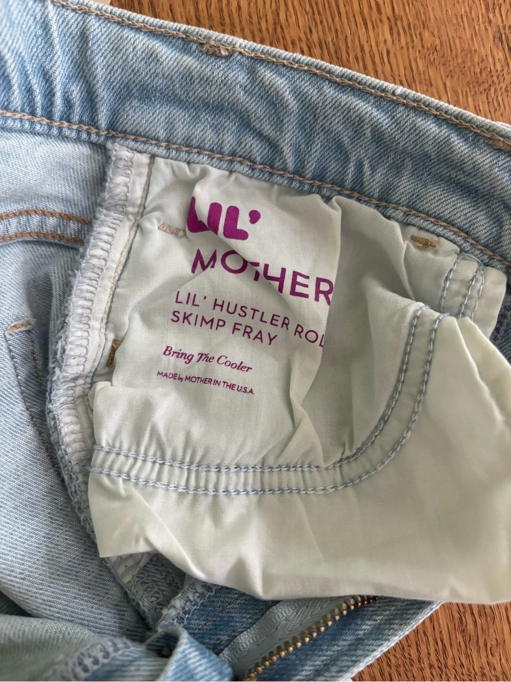 NWT MOTHER Lil Hustler Roller Sneak Wash Wide Leg Women’s Jeans - Light Blue